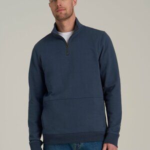 American Tall LJ&S Heavyweight Quarter-Zip Pullover for Tall Men in Vintage Midn